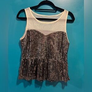 Tucker Black Bronze Sequin Sleeveless Blouse